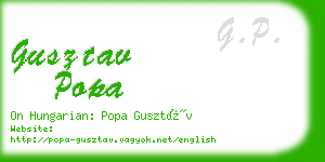 gusztav popa business card